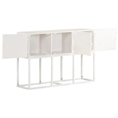 Dressoir 5X30X76 Cm Massief Mangohout Wit