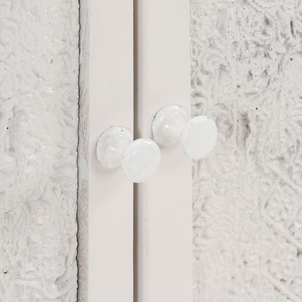 Dressoir 5X30X76 Cm Massief Mangohout Wit