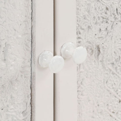 Dressoir 5X30X76 Cm Massief Mangohout Wit