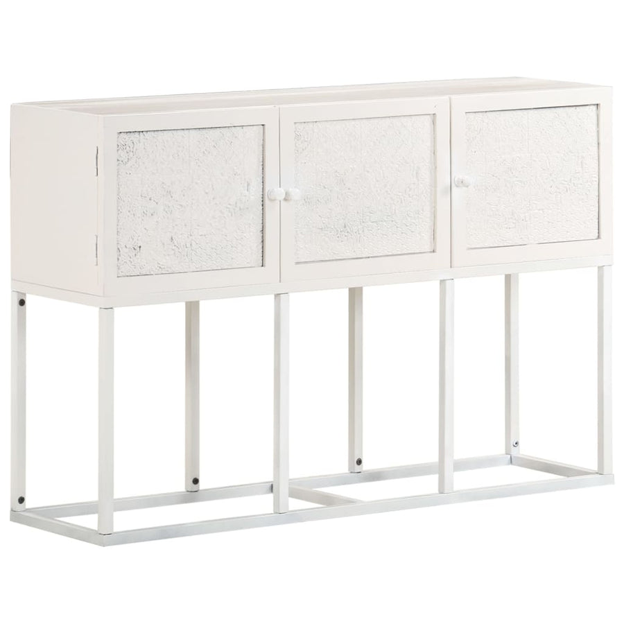 Dressoir 5X30X76 Cm Massief Mangohout Wit