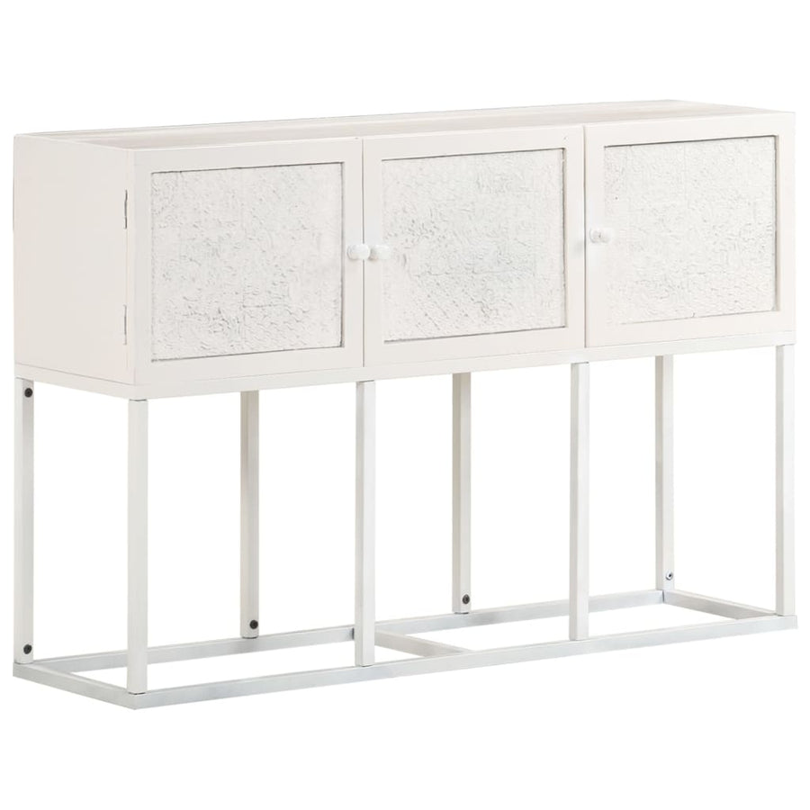 Dressoir 5X30X76 Cm Massief Mangohout Wit