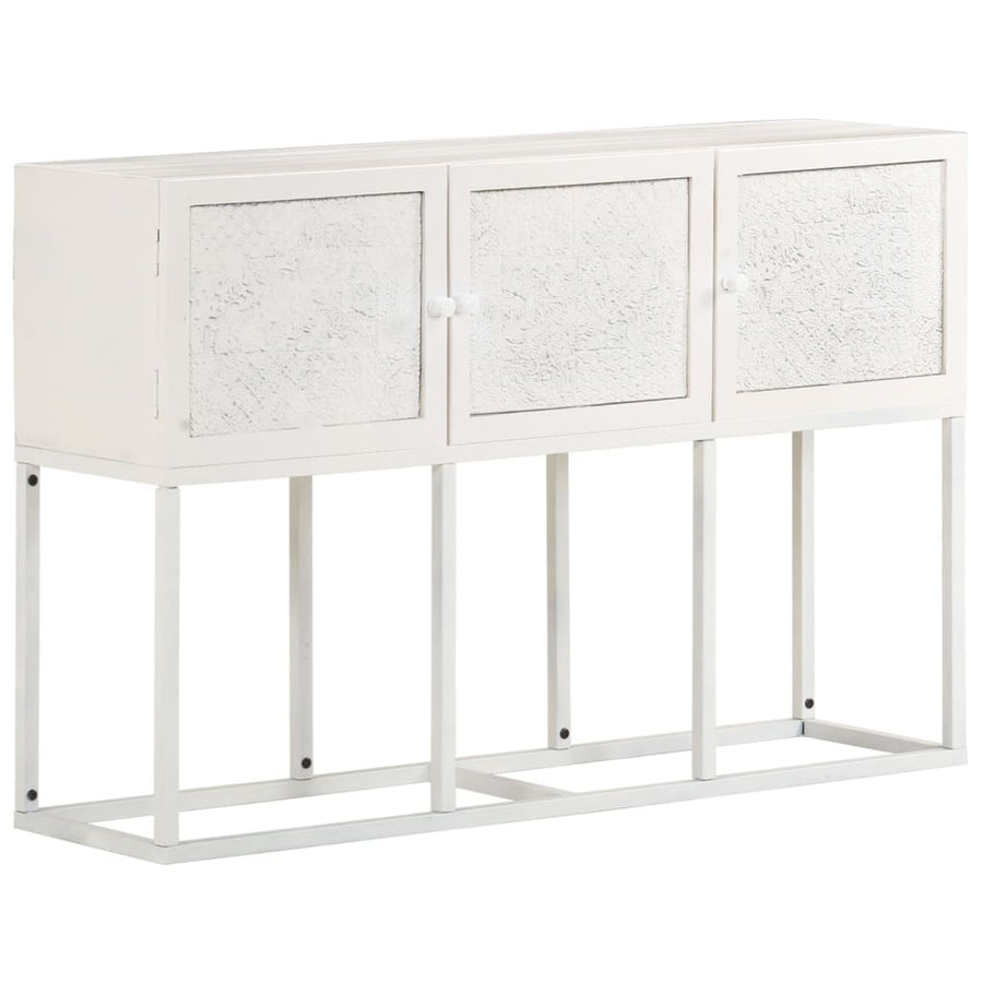 Dressoir 5X30X76 Cm Massief Mangohout Wit
