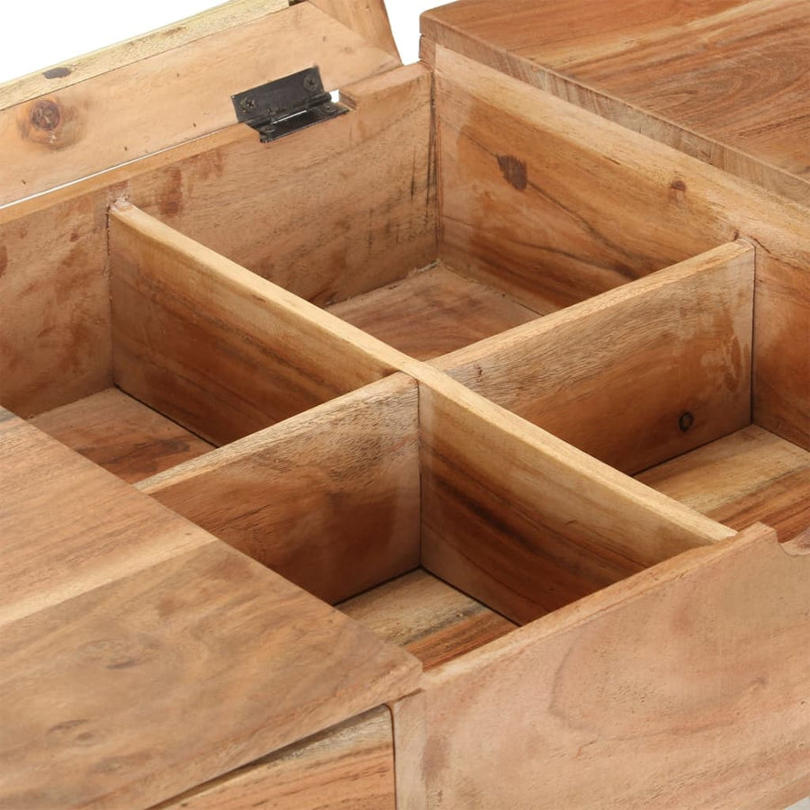 Kaptafel met spiegel 112x45x76 cm massief acaciahout Massief acaciahout
