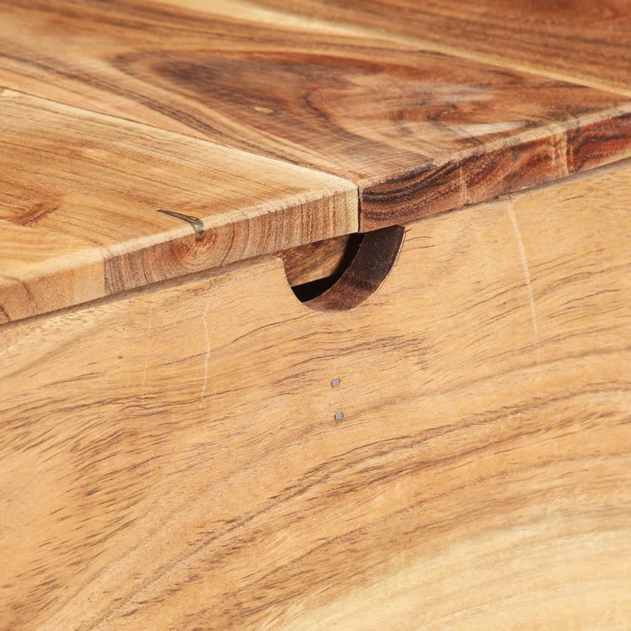 Kaptafel met spiegel 112x45x76 cm massief acaciahout Massief acaciahout