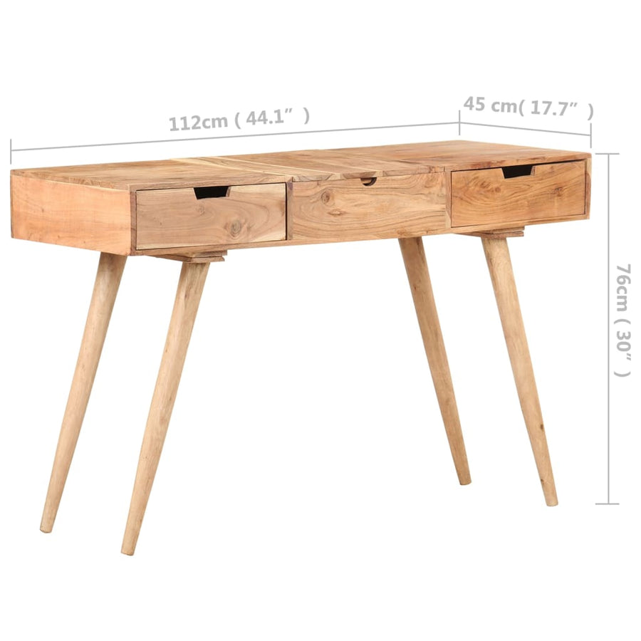 Kaptafel met spiegel 112x45x76 cm massief acaciahout Massief acaciahout