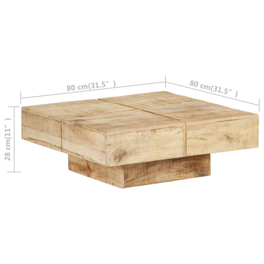 Salontafel 80 x 80 x 28 cm massief mangohout