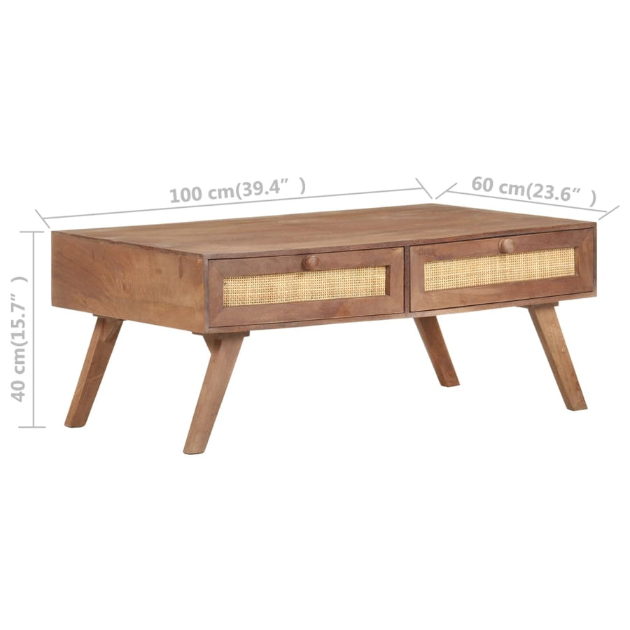 Salontafel 100x60x40 cm massief mangohout