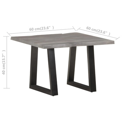 Salontafel Met Natuurlijke Randen Acaciahout 60 x 60 x 40 cm Grijs