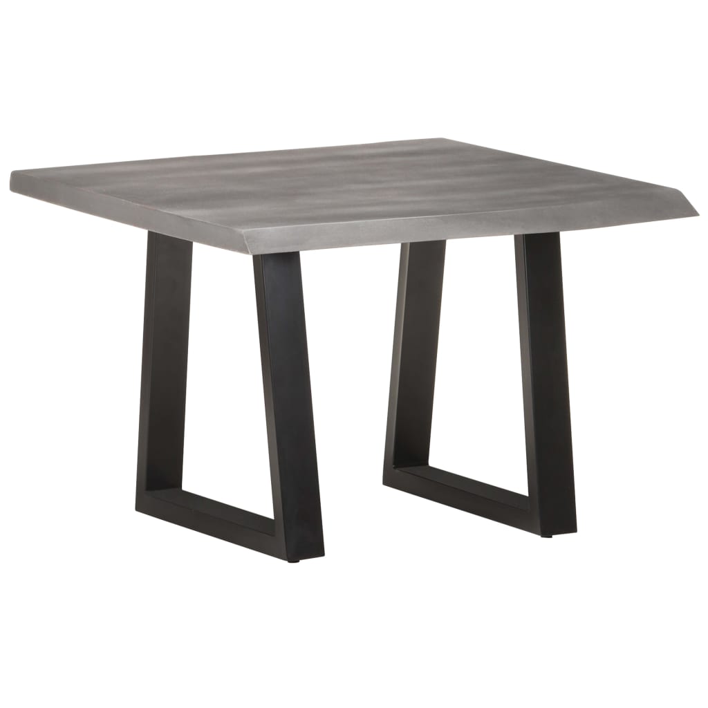 Salontafel Met Natuurlijke Randen Acaciahout 60 x 60 x 40 cm Grijs