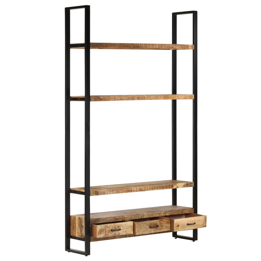 Boekenkast 118x30x200 cm massief ruw mangohout