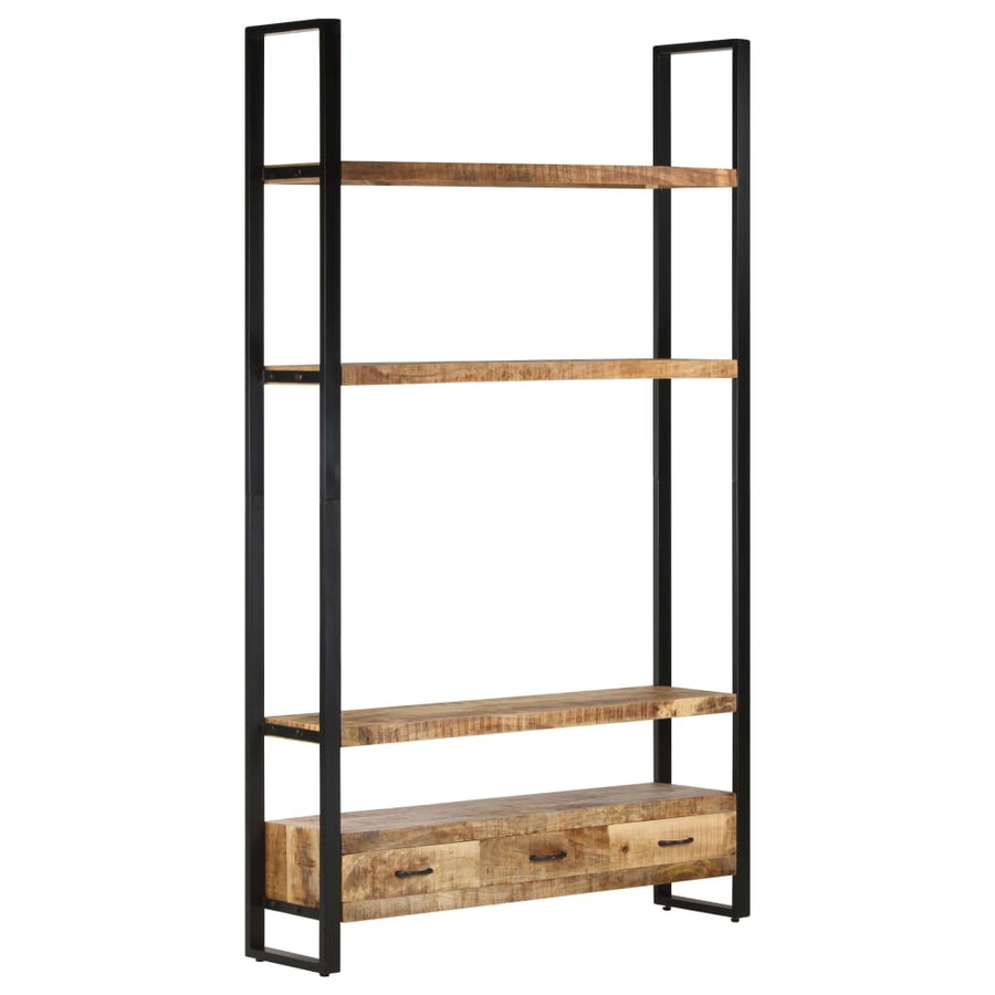 Boekenkast 118x30x200 cm massief ruw mangohout