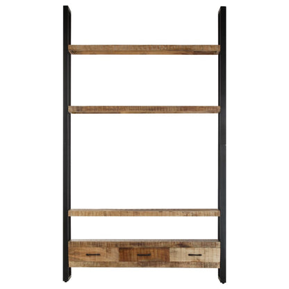 Boekenkast 118x30x200 cm massief ruw mangohout