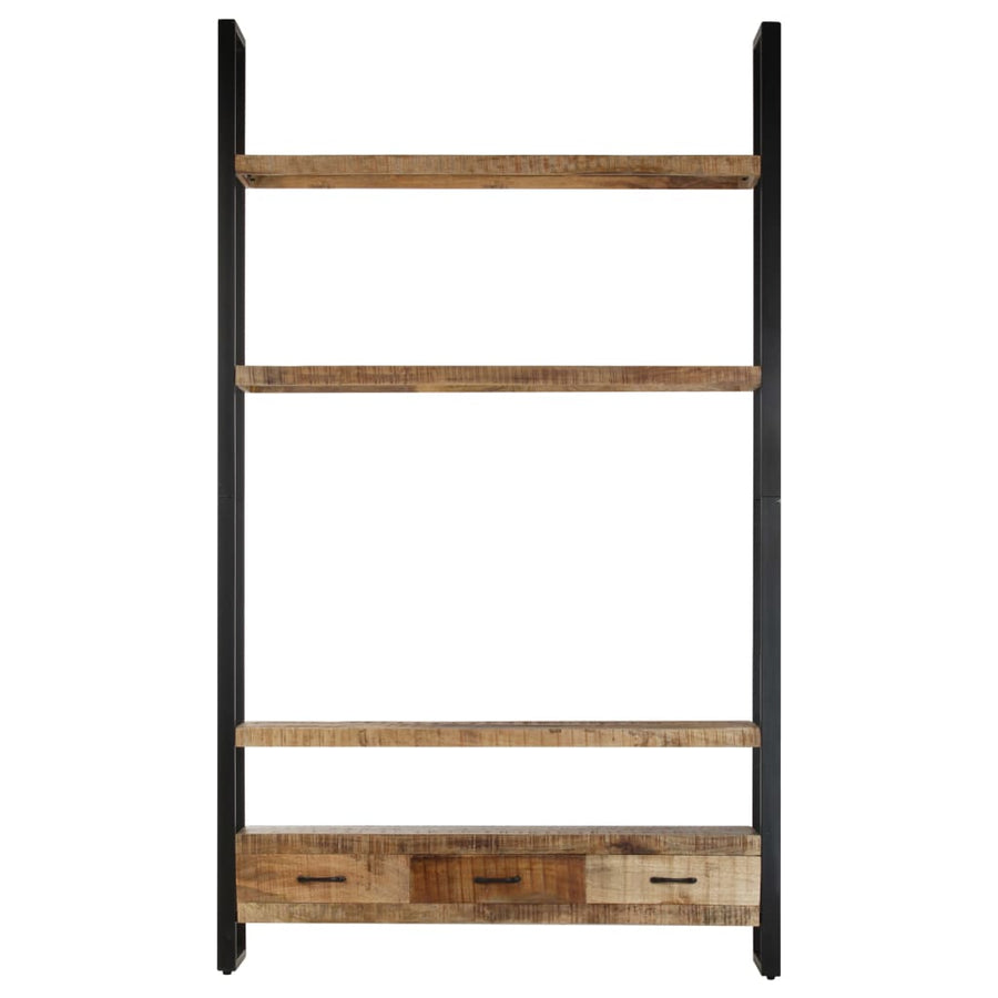 Boekenkast 118x30x200 cm massief ruw mangohout