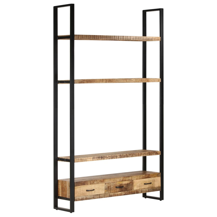 Boekenkast 118x30x200 cm massief ruw mangohout