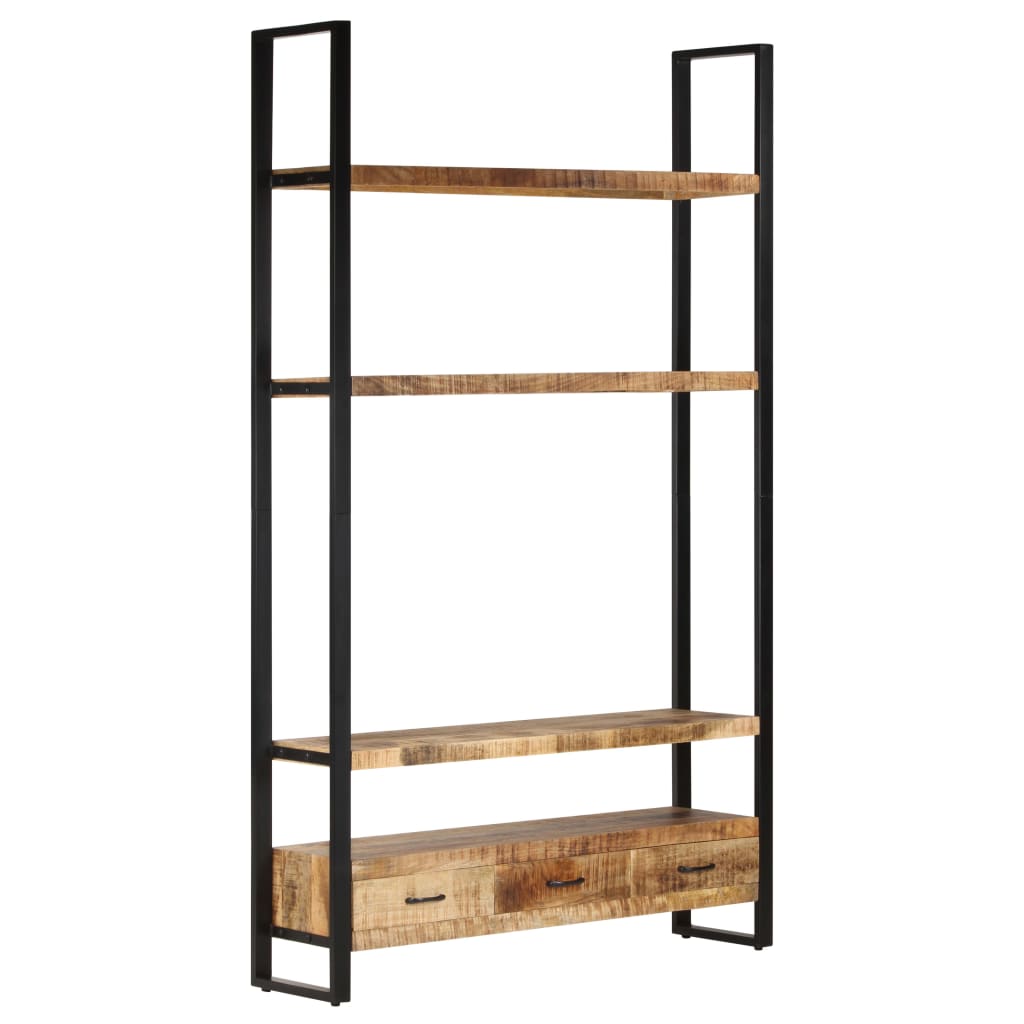 Boekenkast 118x30x200 cm massief ruw mangohout