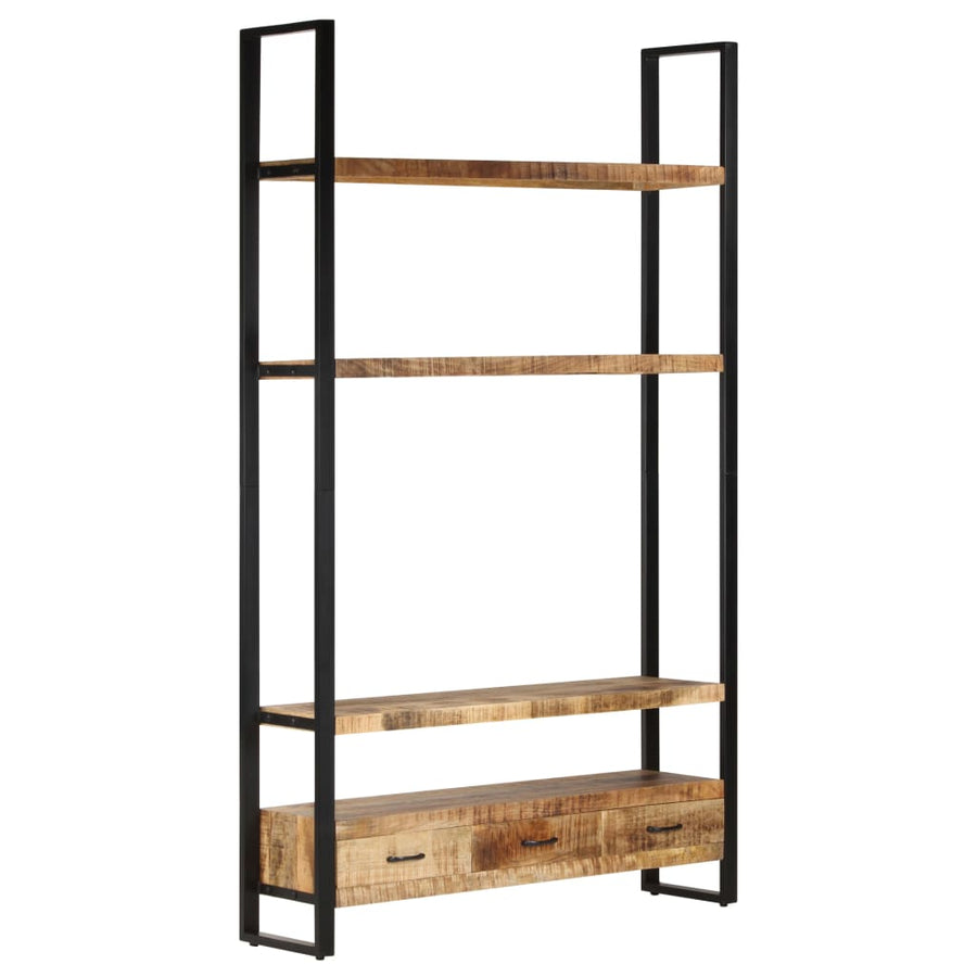 Boekenkast 118x30x200 cm massief ruw mangohout
