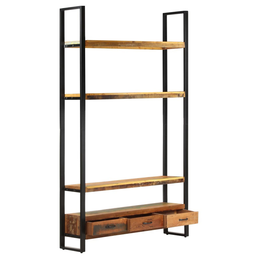 Boekenkast 118X30X200 Cm massief gerecycled hout