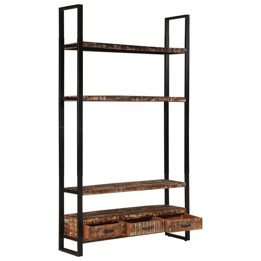 Boekenkast 118X30X200 Cm massief gerecycled hout