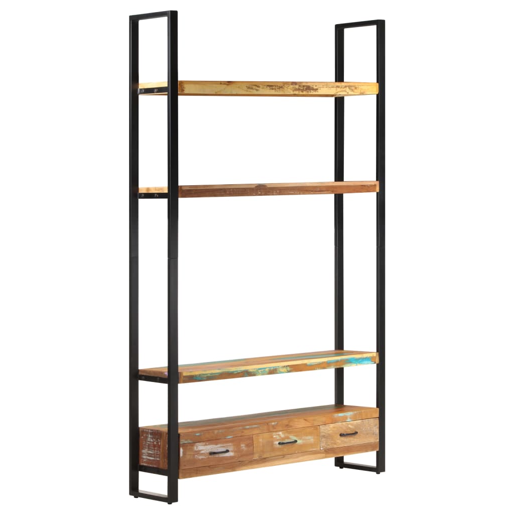 Boekenkast 118X30X200 Cm massief gerecycled hout