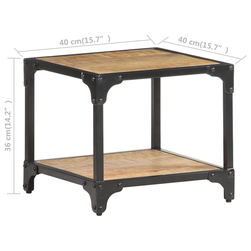 Salontafel 40x40x36 cm massief ruw mangohout