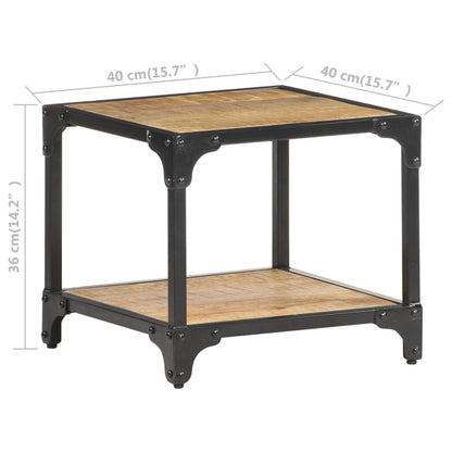 Salontafel 40x40x36 cm massief ruw mangohout