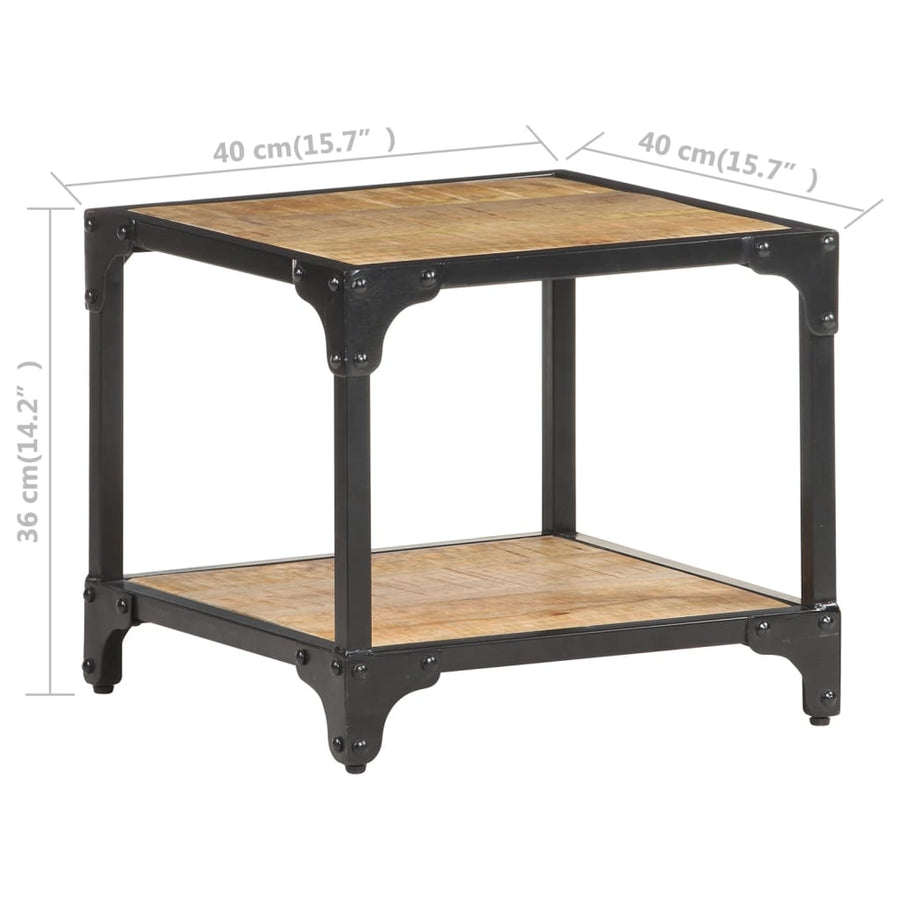 Salontafel 40x40x36 cm massief ruw mangohout