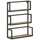 Wandrek 60x20x85 cm mangohout metaal zwart