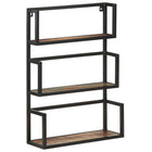 Wandrek 60x20x85 cm massief gerecycled hout zwart