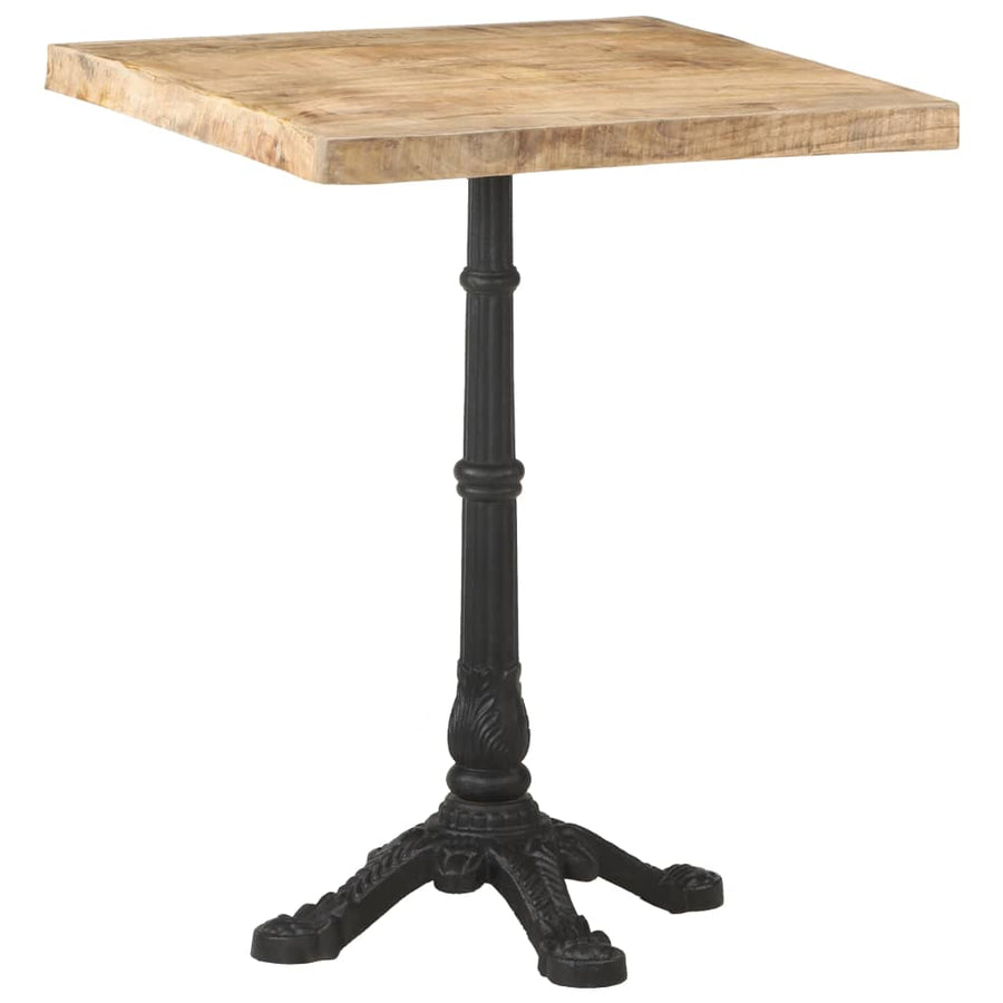 Bistrotafel 60x60x77 cm Ruw mangohout 4 legs Vierkant