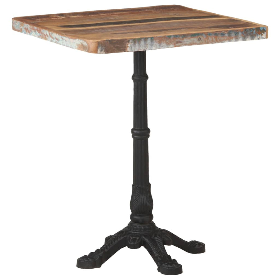 Bistrotafel 60x60x76 cm massief gerecycled hout 4 legs Vierkant