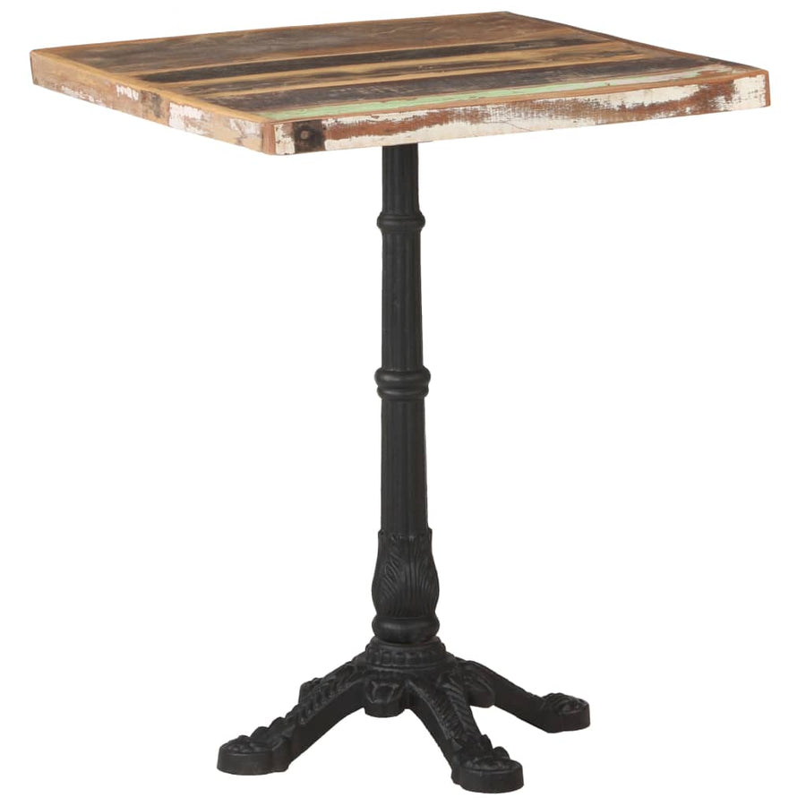 Bistrotafel 60x60x76 cm massief gerecycled hout 4 legs Vierkant
