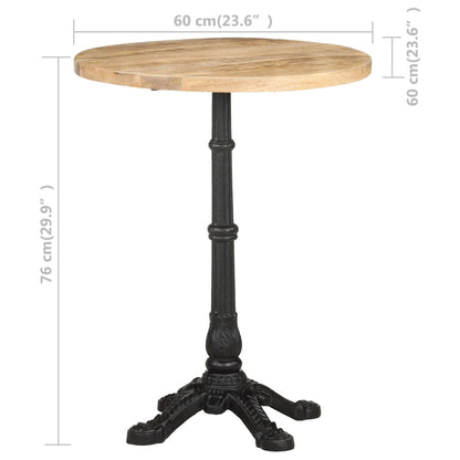 Bistrotafel Ø 60X76 Cm Ruw Mangohout 4 legs Rond