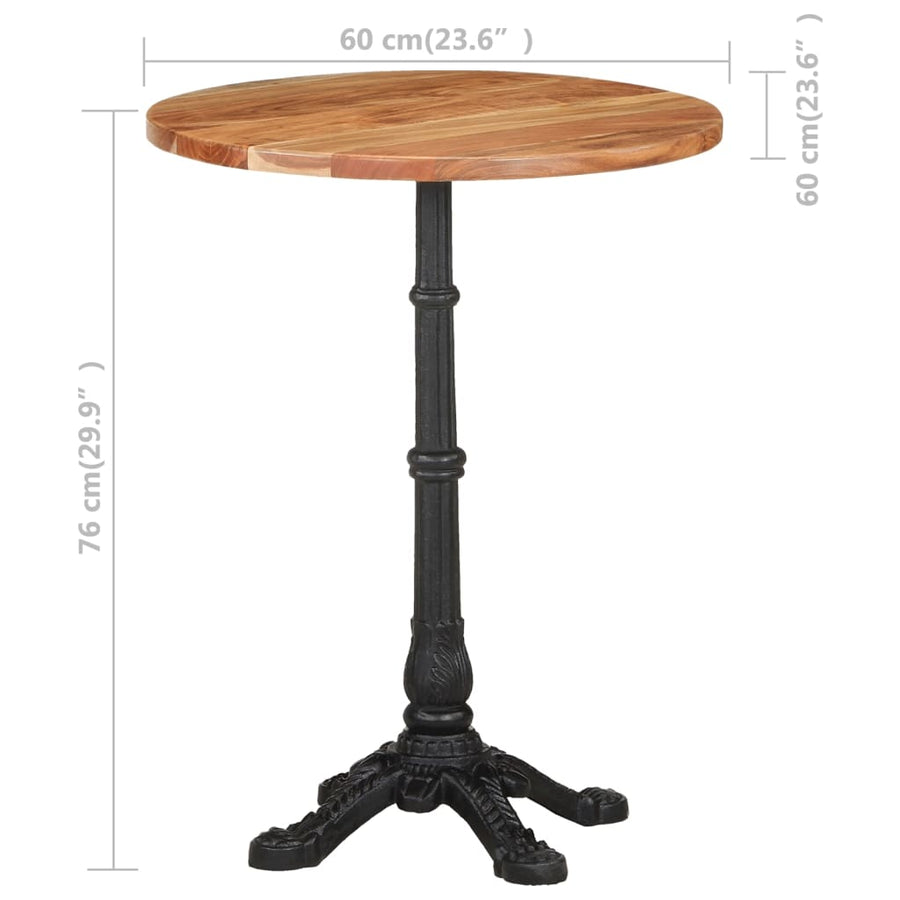 Bistrotafel Ø 60X76 Cm Massief Acaciahout 4 legs Rond