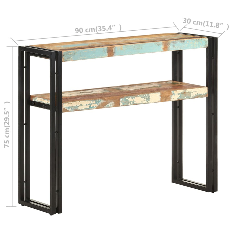 Wandtafel 90X30X75 Cm Massief Gerecycled Hout 90 x 30 x 75 cm