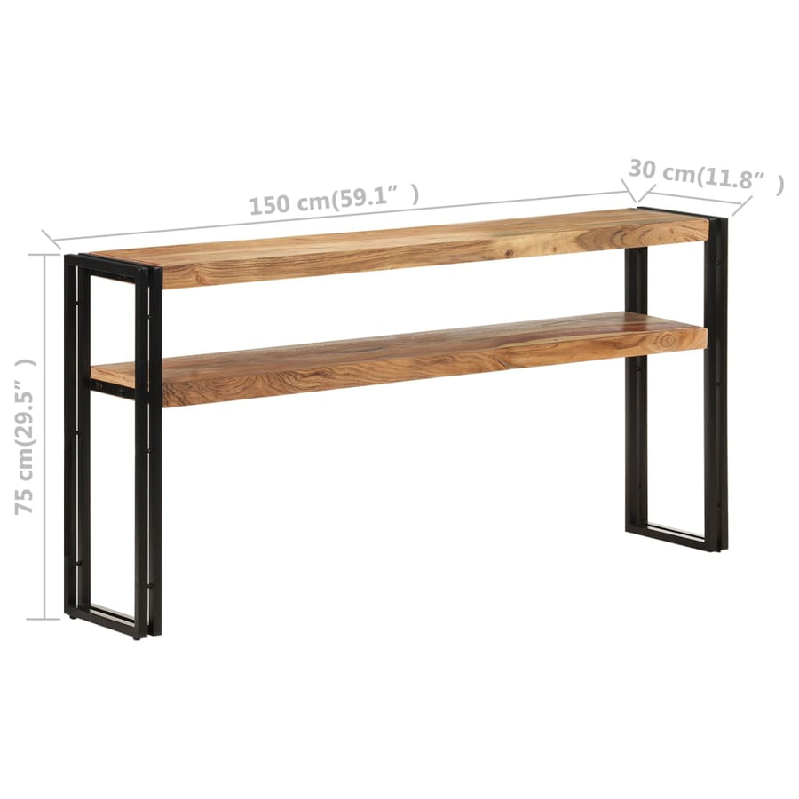 Wandtafel 150 x 30 x 75 cm Massief acaciahout