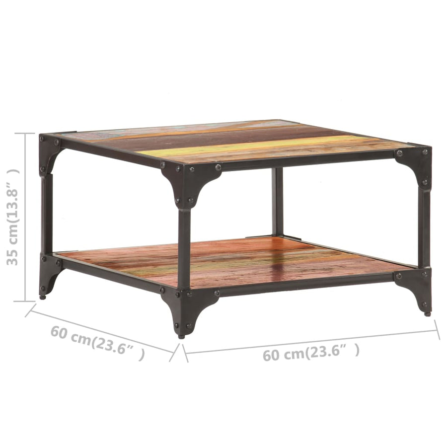 Salontafel 60x60x35 cm massief gerecycled hout 60 x 60 x 35 cm massief gerecycled hout