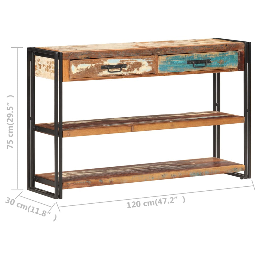 Dressoir 120x30x75 cm massief gerecycled hout