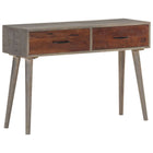 Wandtafel 110x35x75 cm massief mangohout grijs
