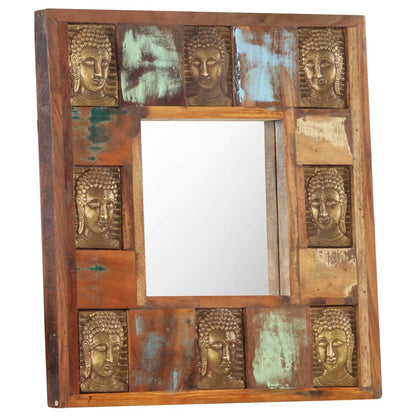 Spiegel Boeddha Massief Gerecycled Hout 50 x 50 cm