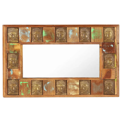 Spiegel boeddha 80x50 cm massief gerecycled hout