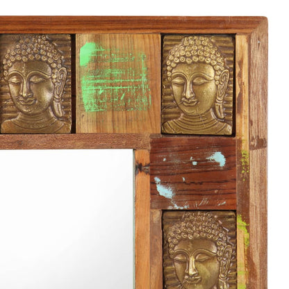 Spiegel boeddha 80x50 cm massief gerecycled hout