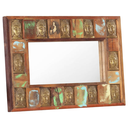 Spiegel boeddha 80x50 cm massief gerecycled hout