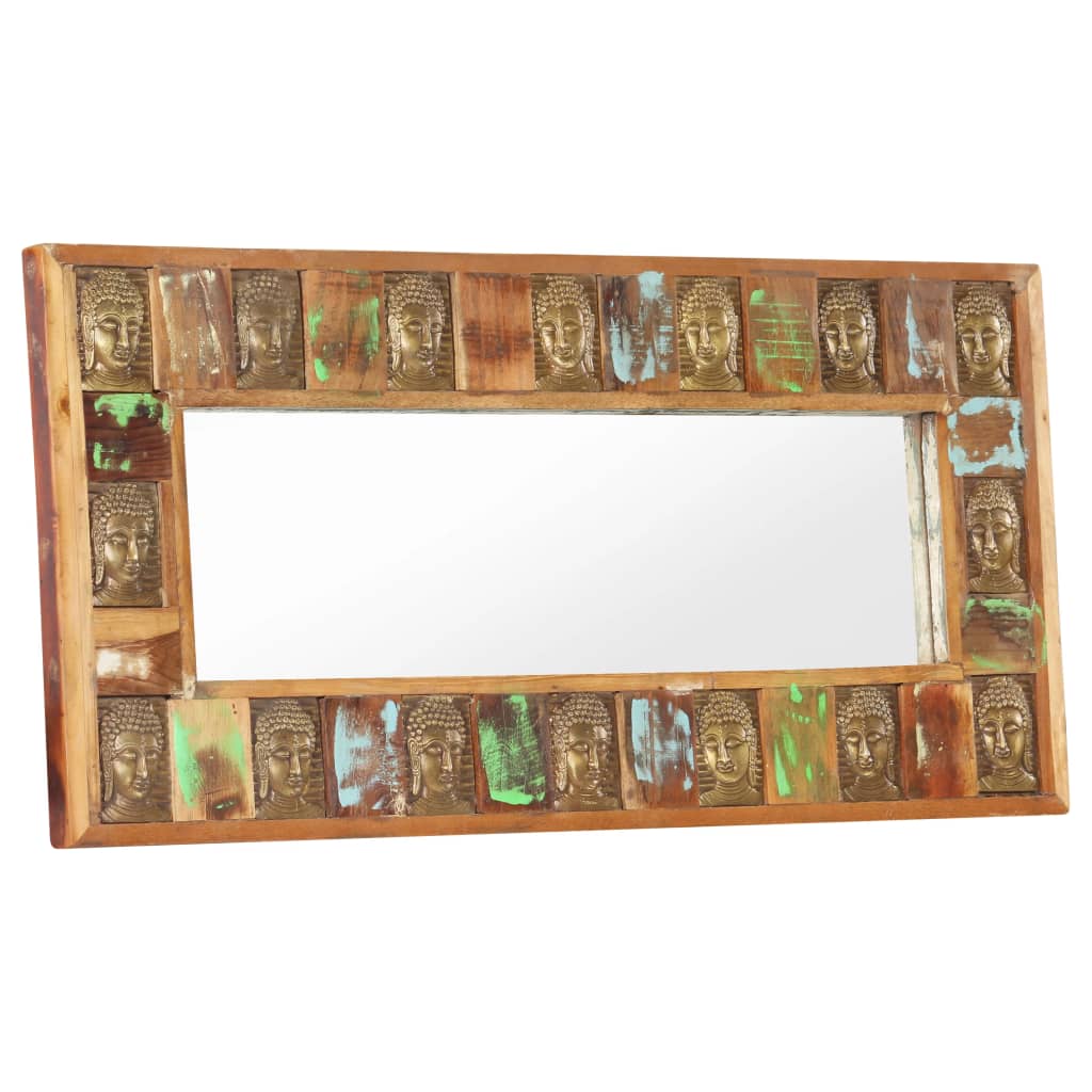 Spiegel Boeddha Massief Gerecycled Hout 110 x 50 cm