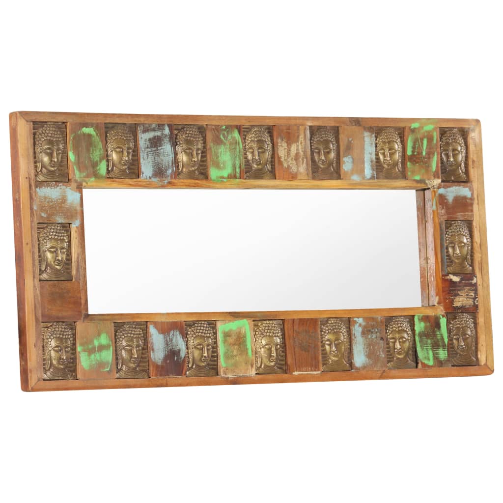 Spiegel Boeddha Massief Gerecycled Hout 110 x 50 cm