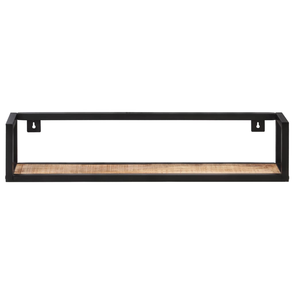 Wandschappen 2 St 80 Cm Ruw Mangohout Lichtgrijs