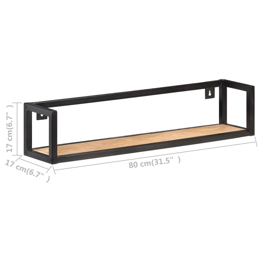 Wandschappen 2 St 80 Cm Ruw Mangohout Lichtgrijs