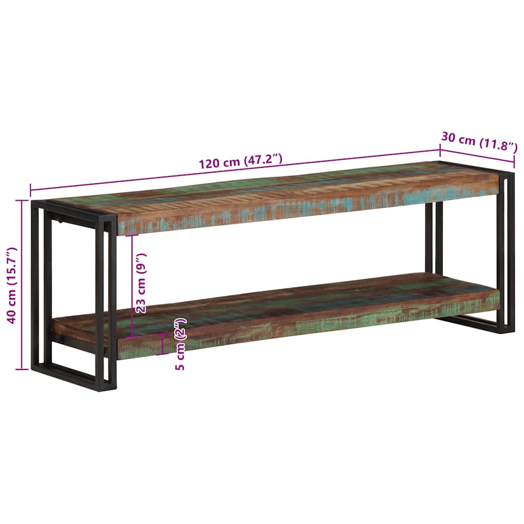 Tv-meubel 120x30x40 cm massief gerecycled hout