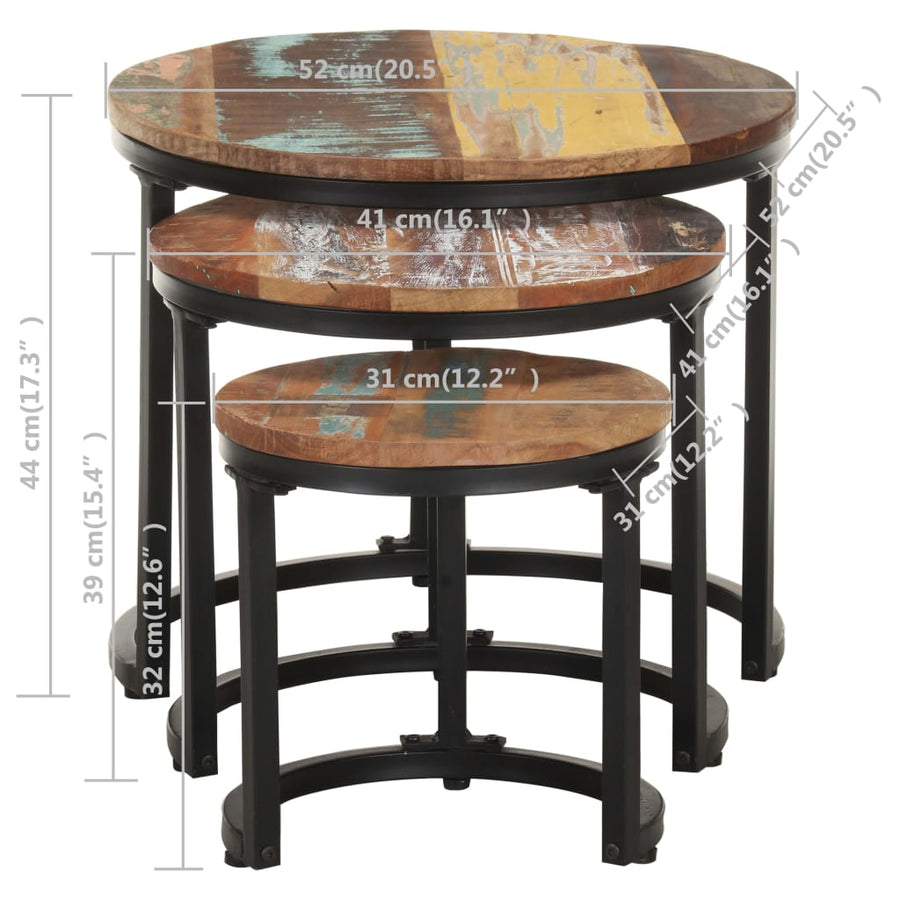 Bijzettafel massief gerecycled hout