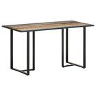 Dining table 140 cm solid reclaimed wood