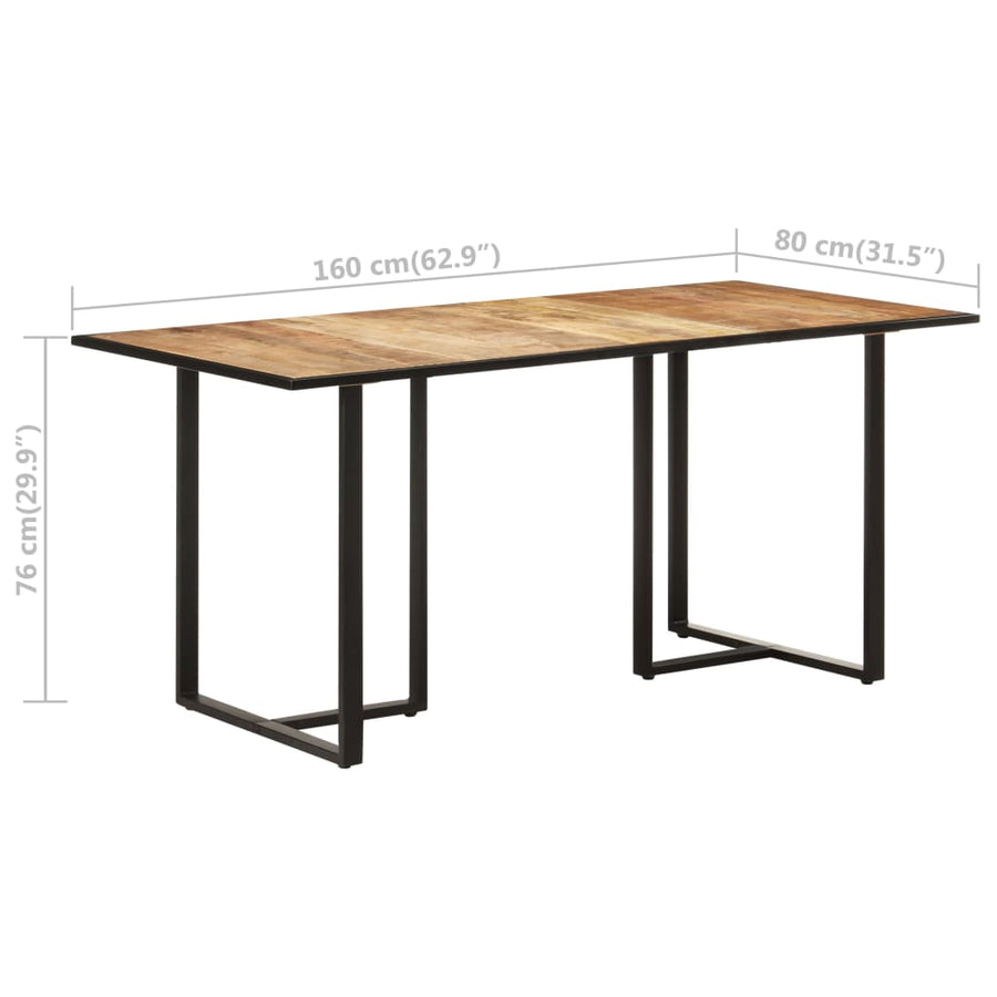 Eettafel 60 Cm 160 x 80 x 76 cm Ruw mangohout